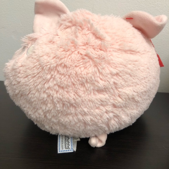 Squishable Pig Pineapple Plush Stuffed Animal Pink White 8" Round Ball Piglet - Picture 3 of 4